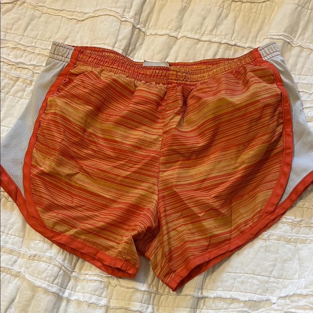Striped Orange Athletic Shorts